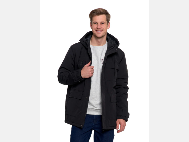 CZARNA męska czapka OCIEPLANA polar uniwersalna MORAJ